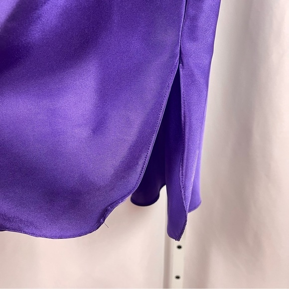 Vintage Inner Most Large Jewel Tone Lace Deep Purple Satiny Silky Slip Dress - Picture 4 of 8